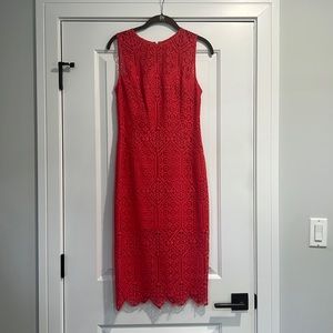 Coral lace cocktail or vacation dress